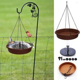 Other Bird Supplies Garden Hanging Feeder Solar Powered Automatic Work S-shaped Hook Plastic Fountain Feeders Outdoor Supply