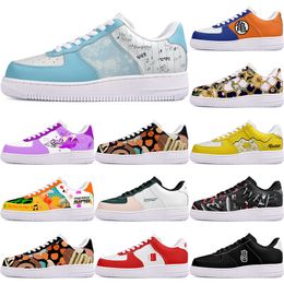 DIY exquisite shoes beautiful autumn mens Leisure shoes for men women casualplatform sneakers Classic cartoon graffiti trainers comfortable dark blue sports