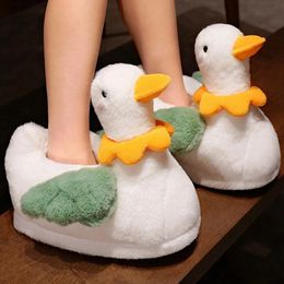 Slipper Duck Shape Plush Floor Soft Comfy Flat Bottom Indoor Fuzzy Animal for Men Couple Girl 231218