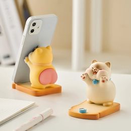 Tea Pets Kawaii Decorative Cat Ornaments Home Decor Cute Kittens Figurines Miniatures Desk Mobile Phone Bracket Office Accessories 231219