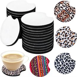 Sublimation Cup Coasters Blanks for DIY Crafts Car Cup Coasters Pads Painting Project Sublimation Accessories ZZ