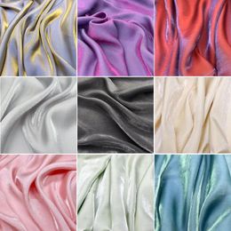 Fabric and Sewing 3510m Crystal Glass Silk Gradient Fabric Glitter Iridescent Glossy Satin Holographic Dress Material Shiny Clothing Fabric 231218