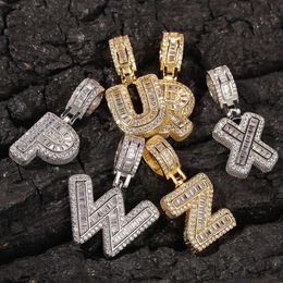 2024 Design Hop Rock Candy 26 English Alphabet Pendant Necklace Jewellery GRA Moissanite Diamond Gold Sterling Sier Cuban Link Chain for Men Hip Hop Necklace