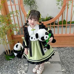 Girl's Dresses Girl Princess Dress Autumn Panda Decal Lolita Long-sleeved Cute Dress Ropa De Nia Vestido Girls Clothes