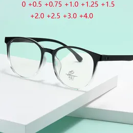Sunglasses Blue Light Blocking Round Reader Eyelasses Elderly Transparent Black TR90 Prescription Glasses For Sight Plus 0 0.5 0.75 To 4
