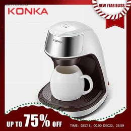 Coffee Makers KONKA Coffee Machine 2 in 1Tea Coffee Powder Multiple Drip Cafeteria Fast Heating Offie Home 220v Easy OperationL231219