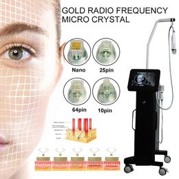 RF Miconeedle Gold Radio Frequency Acne Scars Stretch Removal Skin Elasticity Restoration Mico Needle 4 Probes Machine