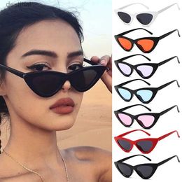 Sunglasses 2023 Sexy Cat Eye Sunglasses Women Mirror Black Small Triangle Sun Glasses Female Lens Shades Eyewear Outdoor Driving SunglasseL231219