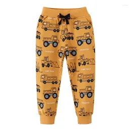 Trousers Jumping Meters 2-7T Cars Print Boys Pants For Autumn Winter Cartoon Full Length Fashion Baby Sweatpants