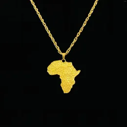 Pendant Necklaces Golden African Map Men's Classic Vintage Punk Hip Hop Rock Necklace Jewelry Halloween Gift