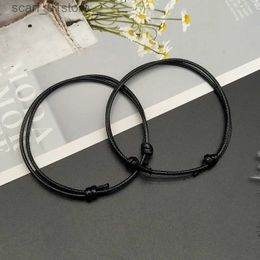 Anklets 2 pcs /lots Rope Anklet Black White Red Colour Adjustable ic Men Women Summer Barefoot Sandals Jewellery On FootL231219