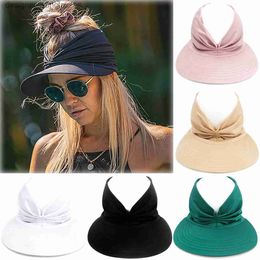 Visors Summer Hat Sun Visor Hat Anti-ultraviolet Elastic Hollow Top UV Hats Casual Sunscreen Cs Fishing Sports C Outdoor ShadingL231219