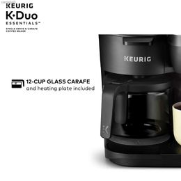 Coffee Makers Keurig K-Duo Essentials Black Single-Serve K-Cup Pod Coffee Maker BlackL231218