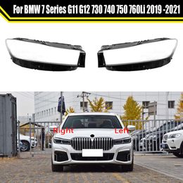 Car Front Glass Lens Caps Headlight Cover Auto Light Lampshade Shell for 7 Series G11 G12 730 740 750 760li 2019 2020 2021