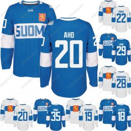 2016 World Cup Of Hockey Finland Team Jersey Rinne Laine KORPIKOSKI DONSKOI POKKA AHO KOSKINEN LEPISTO Men Women Youth Custom Hoceky Jerseys 12