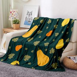 Blankets Assorted Pumpkins Blanket Plush Warm Cosy Ripe Fat Eggplants Soft Bed Decor Truck Full Of Flannel For Sofa Bedding