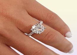 Fashion Silver Color Jewelry Simple Design Round Zircon Bridal Wedding Engagement Ring For Woman Rings9582688