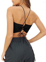 Camisoles & Tanks Long Drawstring Straps And Halter Strap Backless Chest Wrap
