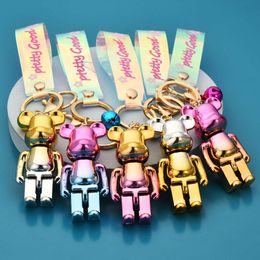 Fashion Acrylic Jelly Colour Violent Cartoon Cute Bear Bag Keychain for Women and Men