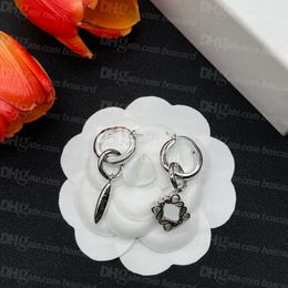 Classic Asymmetric Earrings Charm Fashion Silver Plated Earrings Studs With Gift Box Anniversary Valentine Birthday Gifts