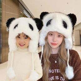 Bandanas Warm Winter Hat Climbing Cap Ski Hatfamily Outdoor Cute Panda Earflap For Girls And Boys Pography Props