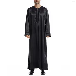 Ethnic Clothing Arab Men's Muslim Solid Colour Robes Arabic Worship Dress Cotton Cardigan Sweater Men Long Shawl Oversized