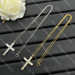 Designer Cross Necklace Women Pendant Necklace High Quality Lady Jewelry 925 Sliver Diamond Necklaces Fashion Anniversary Gift With Box