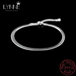 Anklets New Arrival Anklet 925 Sterling Ladies Silver Anklets Bracelet Flat Snake Chain For Women Foot Jewellery Barefoot Sandals AnkletsL231219