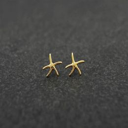 Fashion starfish stud earrings zinc alloy silver plated stud earring Marine biological stud earrings for women whole316C