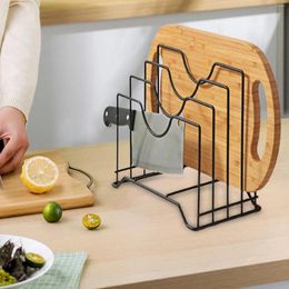 Kitchen Storage Pot Pan Lid Holder Rack Countertop Drain Shelf Cutting Board For Pantry Dishes Cabins Home