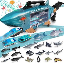 Electric RC Car Shark Truck Toys with led Music Ocean Animals Trucks sea Animal for Kids 231218