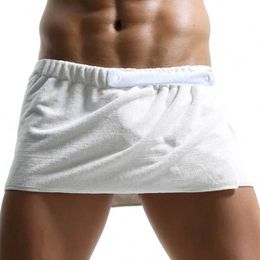 Underpants Sexy Sleep Bottoms Microfiber Pyjamas Men Nightwear Short towel Pants Side Split Bathrobe Culottes Soft ThickL231218