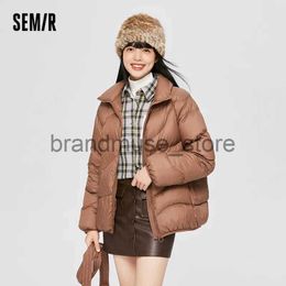 Women's Down Parkas Semir Down Jacket Women Three-Proof Loose Bag Sweet Girl Light And Warm Multi-Color 2023 Winter New Stand Collar Jacket J231219