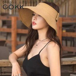 Visors New Spring Summer Visors C Foldable Wide Large Brim Sun Hat Beach Hats for Women Str Hat Wholesale CheauL231219