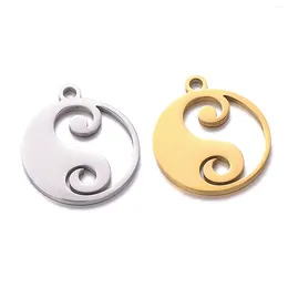 Charms 5pcs/Lot Stainless Steel Taiji Yin And Yang Gossip Yoga Jewellery Making DIY Necklace Earring Bracelet Accessories Findings