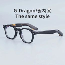 Fashion Sunglasses Frames Korean JMM G-Dragon Retro Vintage Polygon Square Acetate Frame Men Aesthetic Distinctive Women Sunglasses Modern Technique 231218