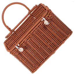 Gift Wrap Toiletry Kits Woven Handbags For Women 2024 Tote Basket Vanity Purse Pp Summer Makeup