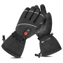 Ski Gloves SAVIOR Heat Ski Gloves Riding Heated Gloves Thick Section Super Warm Design Palm Sheepskin Lining Fleece Breathable Men Women 231218