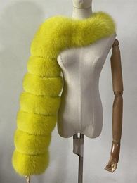 Women's Fur Fashion Spring High Quality Short Faux Coat Women 2024 One Shoulder Long Sleeve Warm Mink Jackets Furry Femme Top