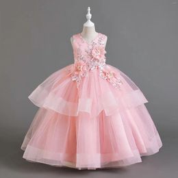 Girl Dresses Annabelle Flower Ceremony Dress For Wedding Princess Puffy Luxury Short Sleeves Elegant Party S Fashion