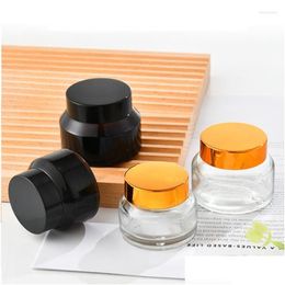 Storage Bottles Jars Cosmetic Jar 15G-50G Face Cream Glass Bottle Mini Container Empty Nail Glue Travel Makeup Drop Delivery Home Dh2Li