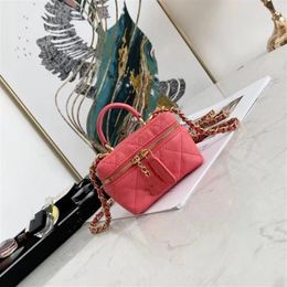 9A 2023 Womens Vanity Box Designer Bags Top Handle Cowhide Caviar Totes Quilted Matelasse Chain Crossbody Shoulder Cosmetic bags C2781