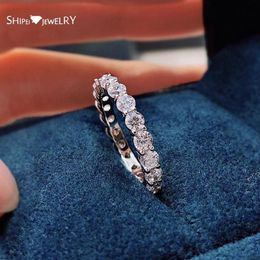 Shipei 100% 925 Sterling Silver Created Moissanite Diamonds Gemstone Fine Jewelry Wedding Band Fashion Ring For Women Whole Cl255D