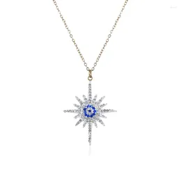 Pendant Necklaces FYSARA Sun Flower Necklace Rhinestone Charming Gold Colour Link Chain For Women Party Chic Jewellery