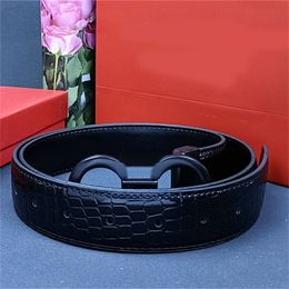 Classic designer belt man belt designer top quality fashion business casual black solid color waistband metal buckle leather belts width 3.3cm ga066