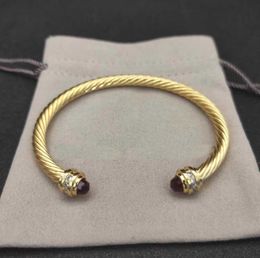 2023 luxury bracelet cable bracelets D pulsera designer Jewellery women men silver gold Pearl head X shaped cuff Bracelet david Y jewelrys christmas gift 5MM DY Jewellery