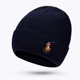 Luxury knitted hat ladies designer Beanie cap Wool Polo woven elastic winter warm hat for men's birthday gifts