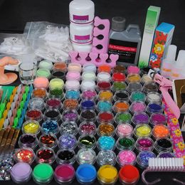 Kits Acrylic Manicure Set 78pcs Acrylic Powder Glitter For Nail Art Kit Crystal Rhinestone Brush Decoration Tools Kit For Manicure