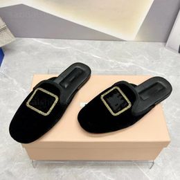 velvet slippers loafers womens designer ballerina flats pumps black round toe mules slides Loafers with bow soft moccasins slipper low heel ballet flats shoes