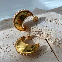Dangle Chandelier LONDANY earrings Moon earrings pearl earrings gold-plated European and American fashionable hypoallergenic metallic texture 231218